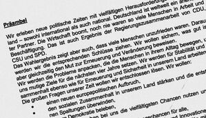 Auszug aus der Präambel der Sondierungsergebnisse von CDU, CSU und SPD